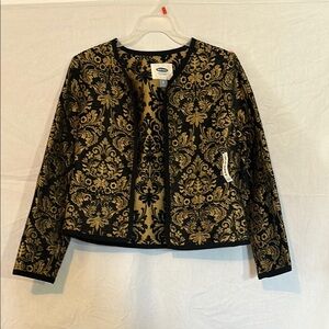 Old Navy Black and Gold Brocade Jacket
